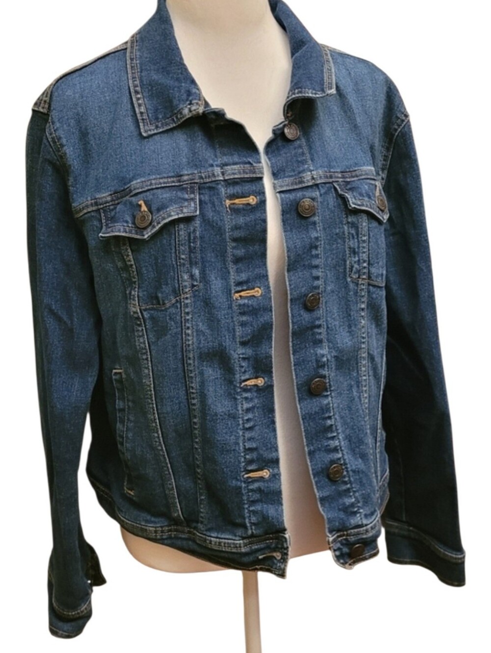 Old Navy Dark Blue Denim Jacket with Button Front